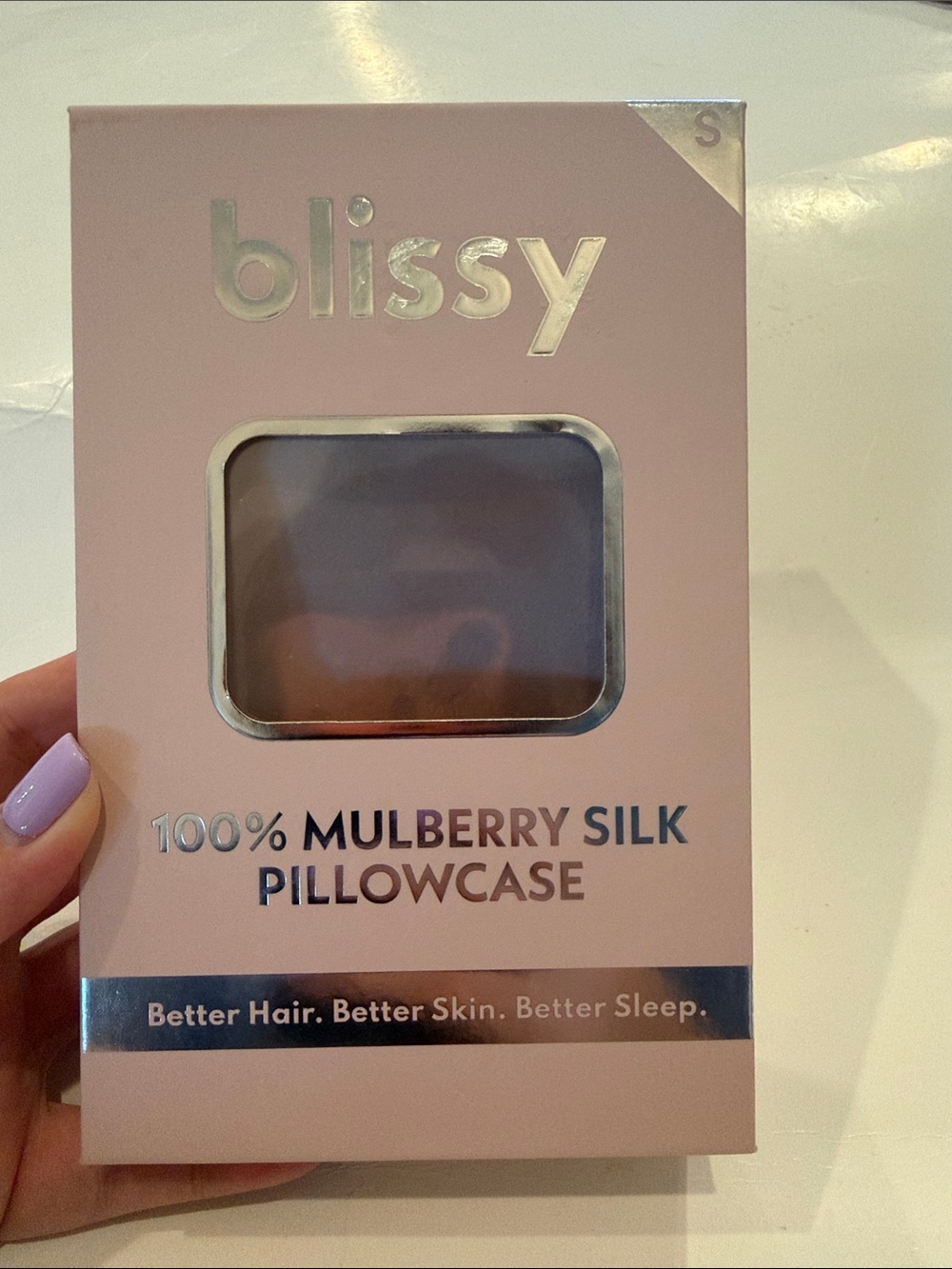 NWT Blissy 100% Mulberry Silk Pillowcase Standard 20”x26” Blush Pink Single